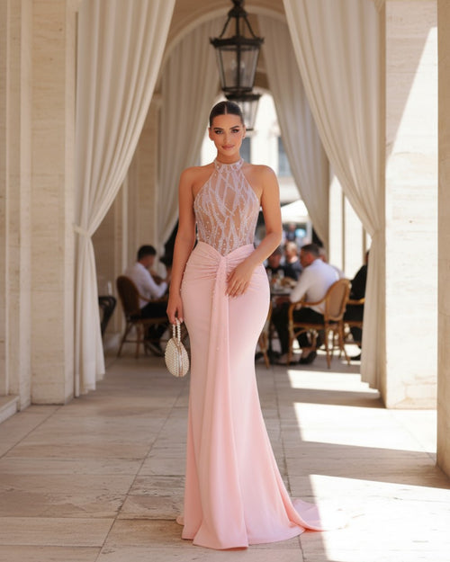 Leilani Corset Dress - Blush Pink