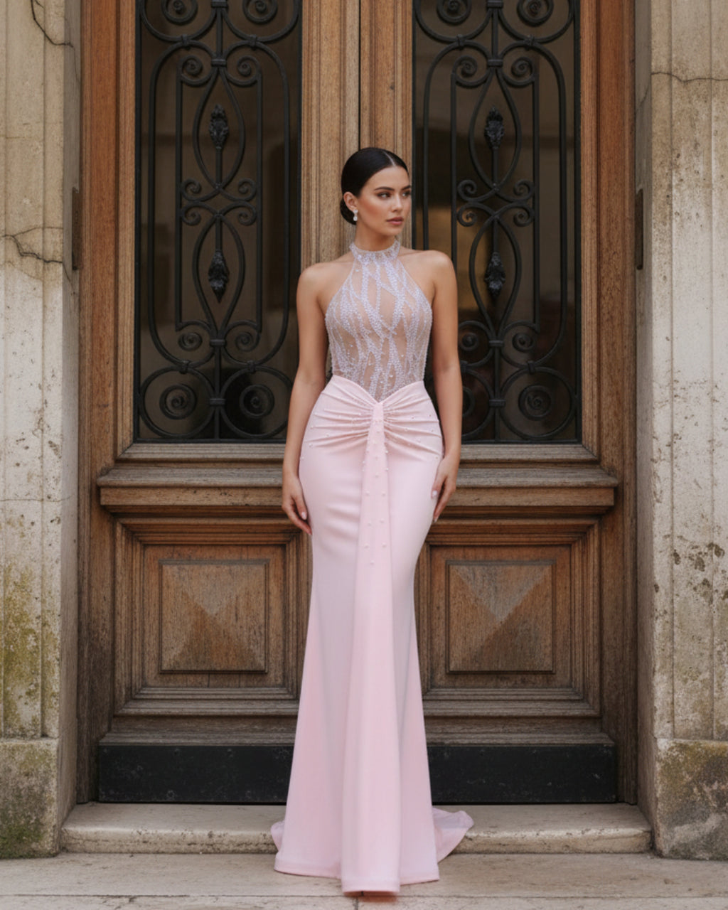 Leilani blush pink Maxi Dress, sequin dress​, sequin dress canada, prom dress​
