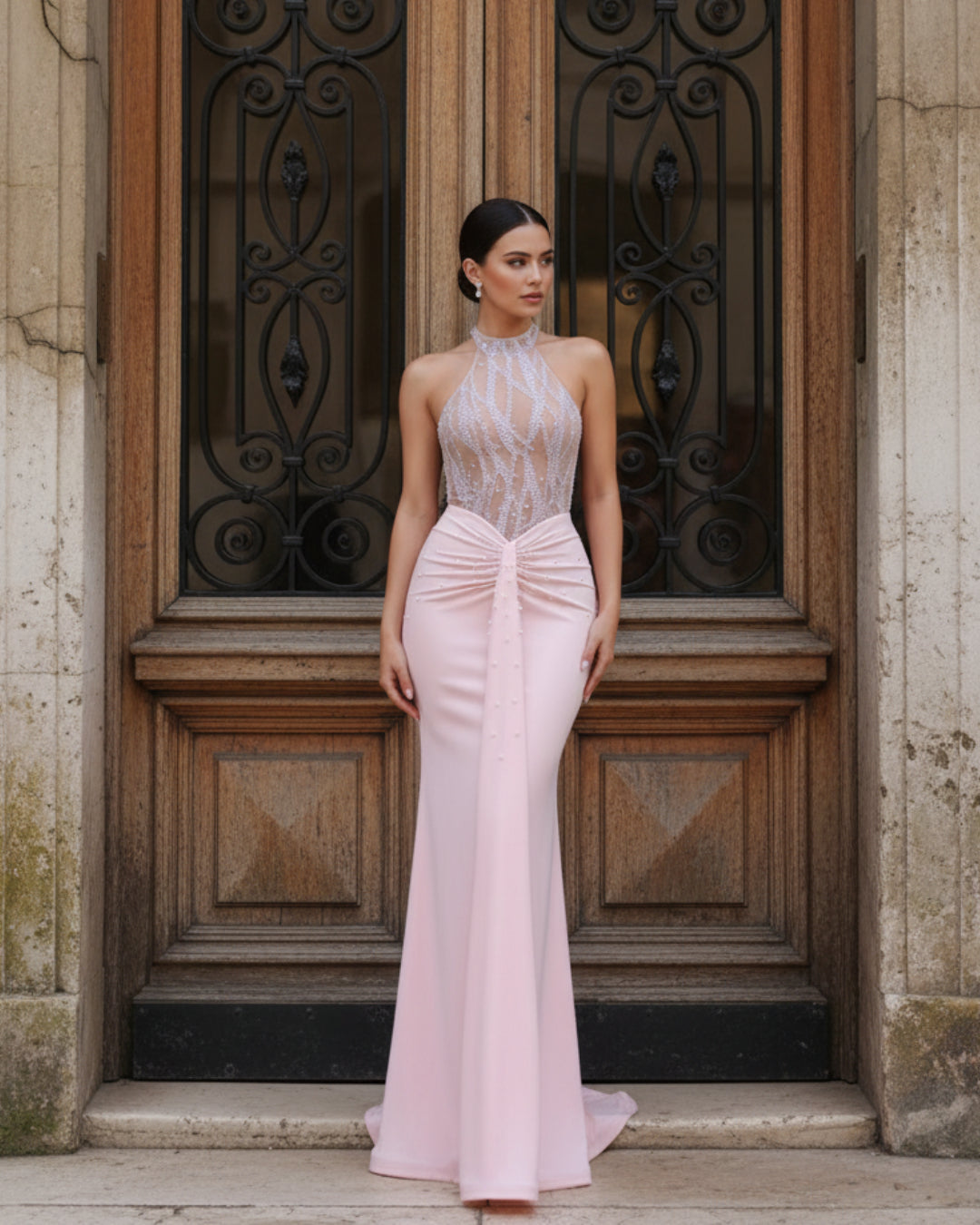 Leilani blush pink Maxi Dress, sequin dress​, sequin dress canada, prom dress​