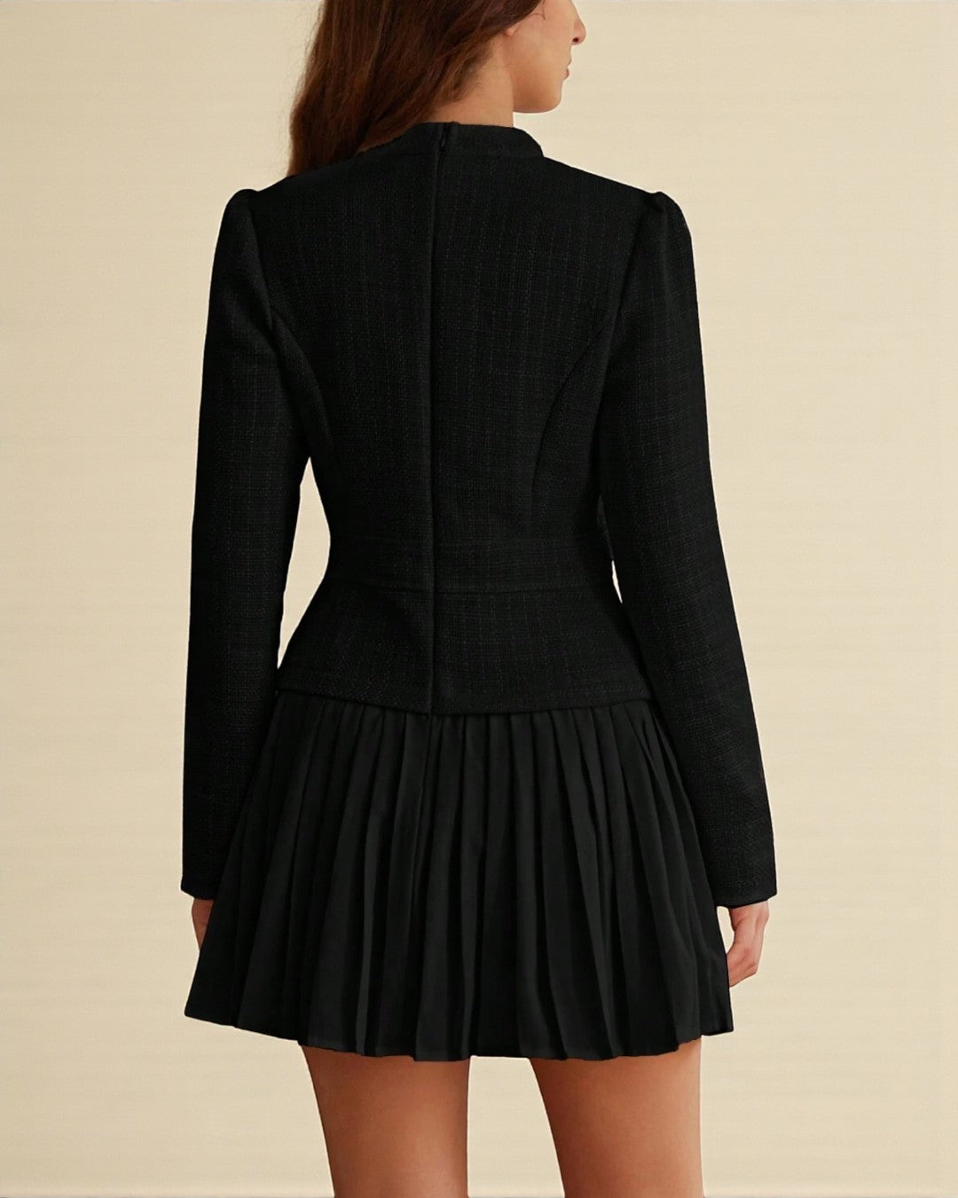 Lillian Mini Long Sleeve Dress - Black