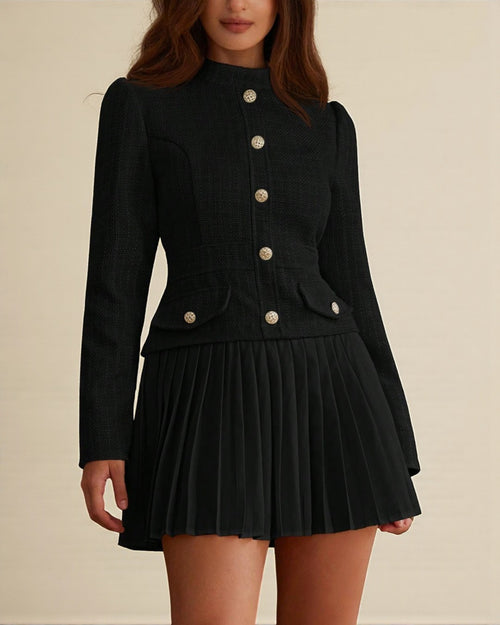 Lillian Mini Long Sleeve Dress - Black