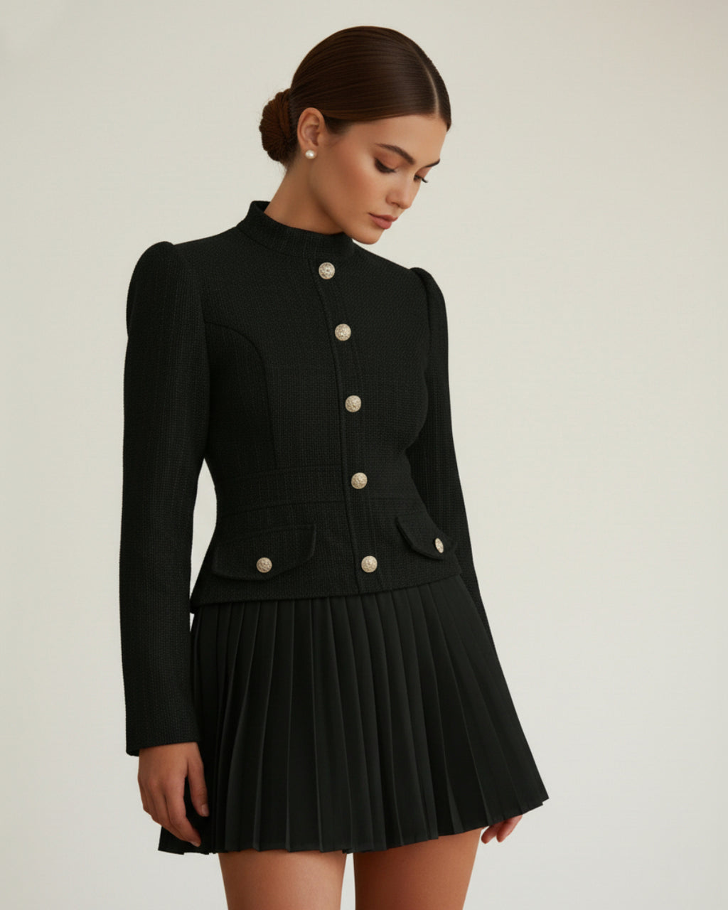 Lillian Long Sleeve Blazer Mini Dress in Black, formal wear women, formal dress for women-office wear​