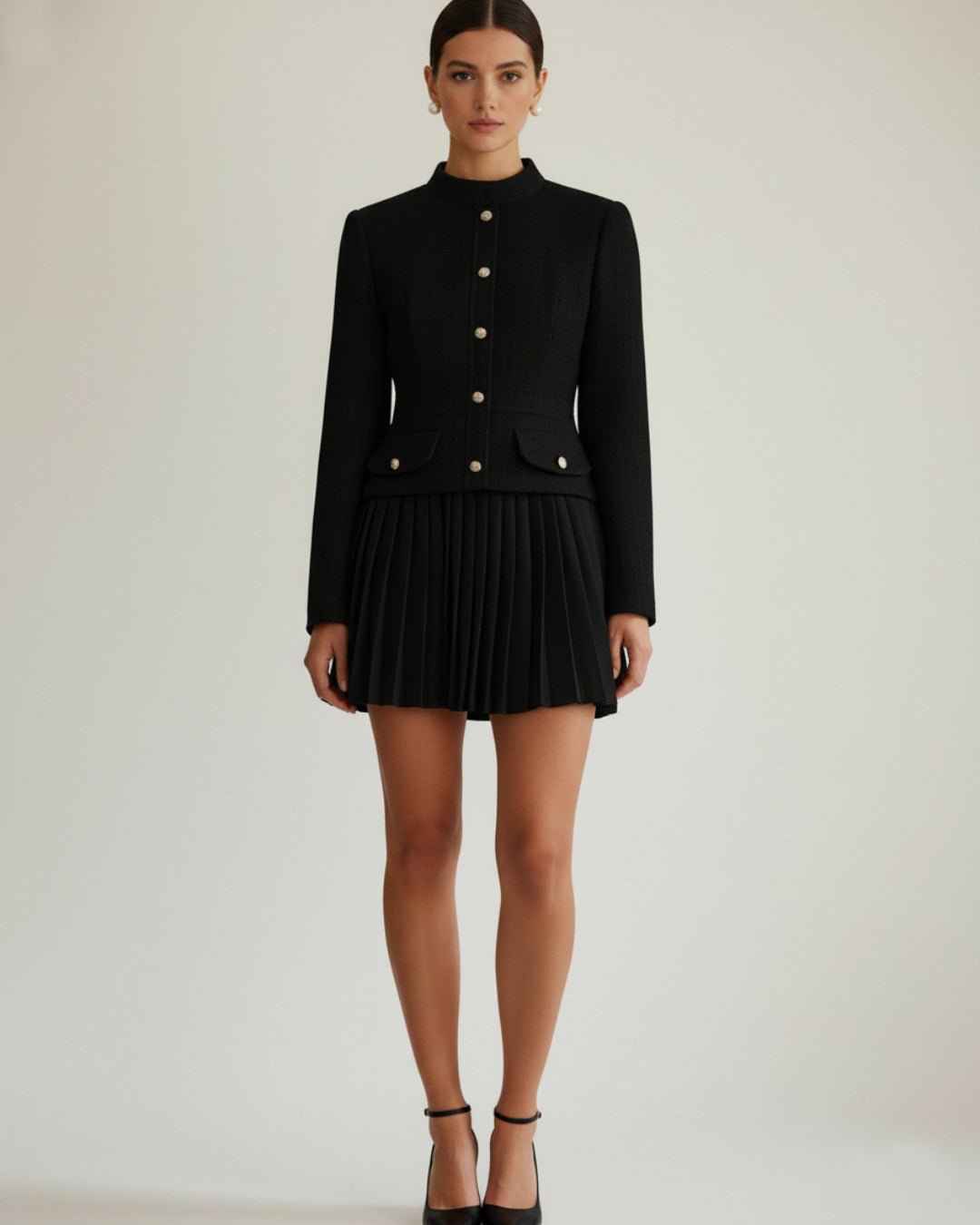 Lillian Long Sleeve Blazer Mini Dress in Black, formal wear women, formal dress for women-office wear​