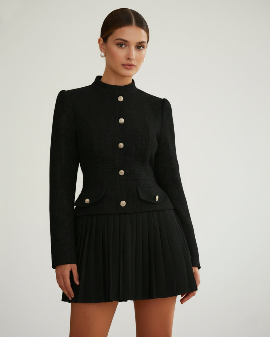 Lillian Long Sleeve Blazer Mini Dress in Black, formal wear women, formal dress for women-office wear​