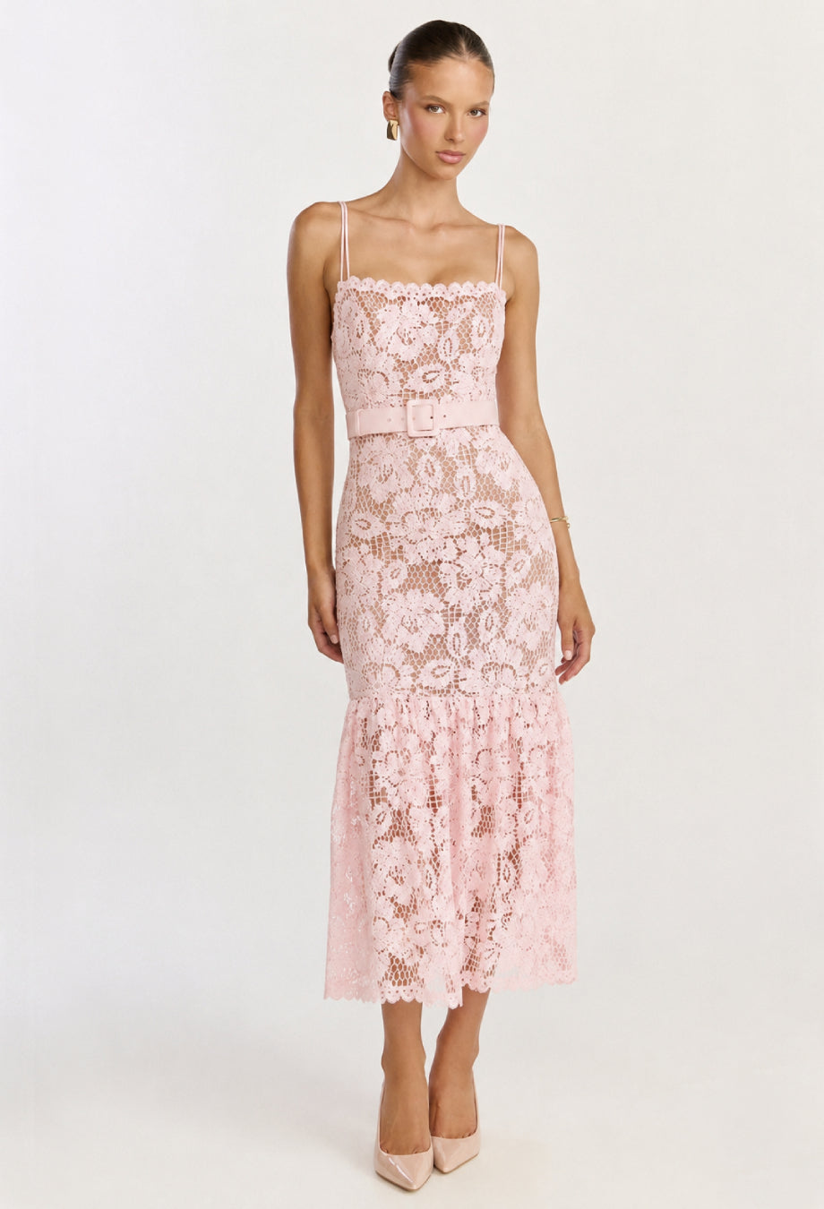 pink lace midi dress for Wedding Guest The Duality of Blair %0D%0ATo%20maintain%20the%20beauty%20of%20your%20garment%2C%20please%20follow%20the%20care%20instructions%20on%20the%20attached%20label fitted short dress Size:XL (PREORDER SHIPS IN APPROXIMATELY 3 WEEKS)