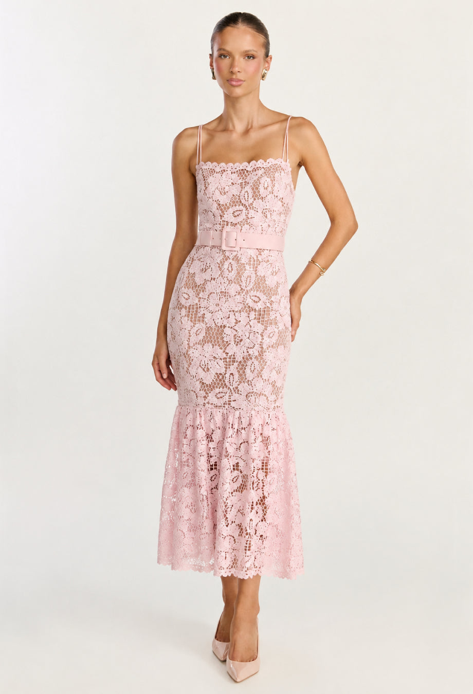 Pink Lace Dress for Wedding Guest
