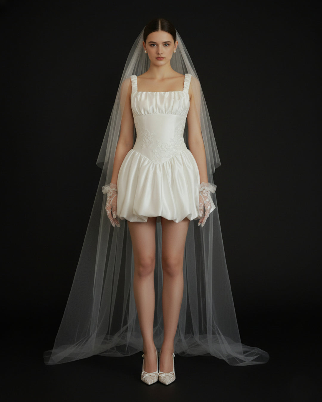 Lotus Ivory Mini Dress, HUONG BOUTIQUE