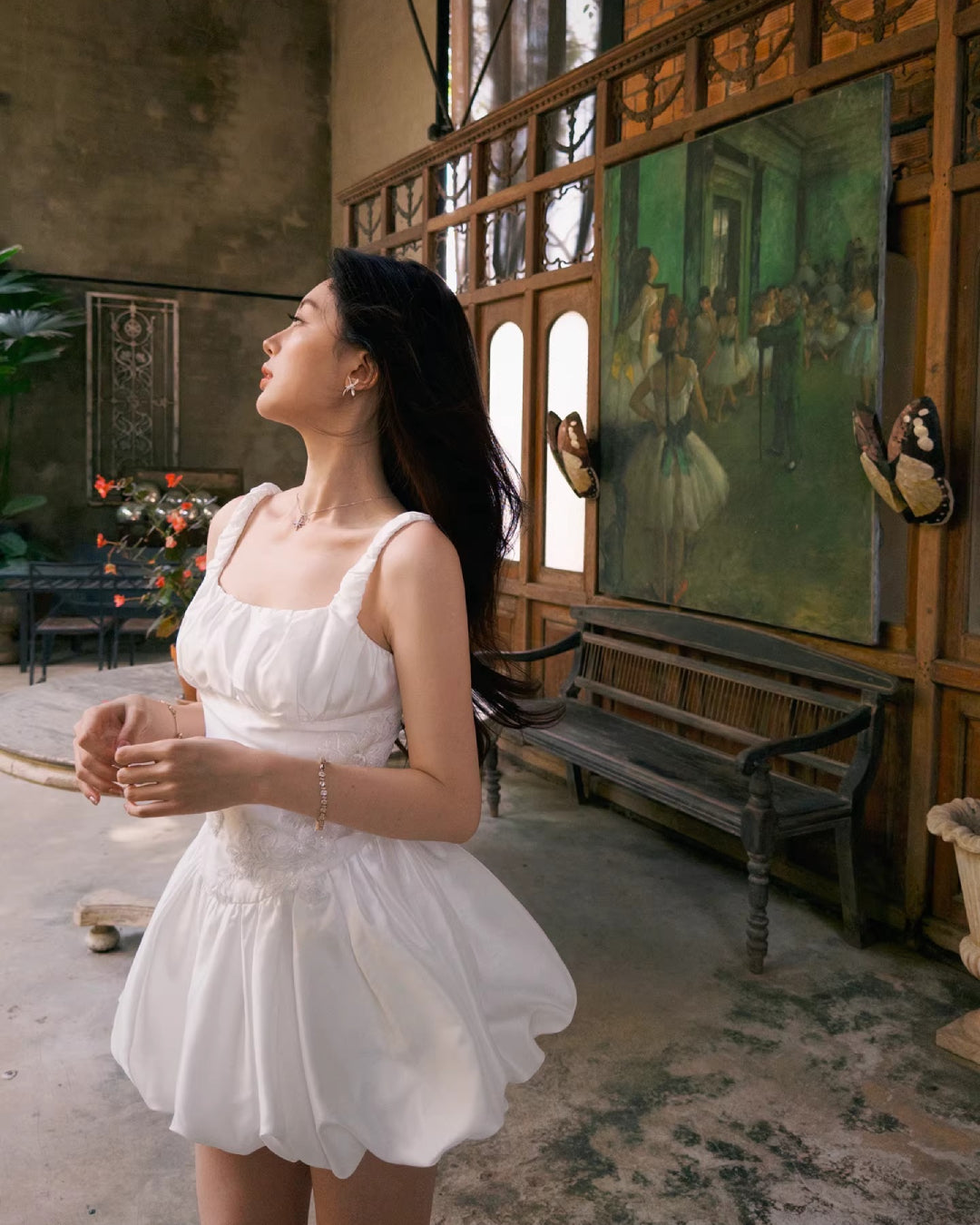 Lotus Ivory Mini Dress, huong boutique vietnam, bubble dress women​, white dress bubble​