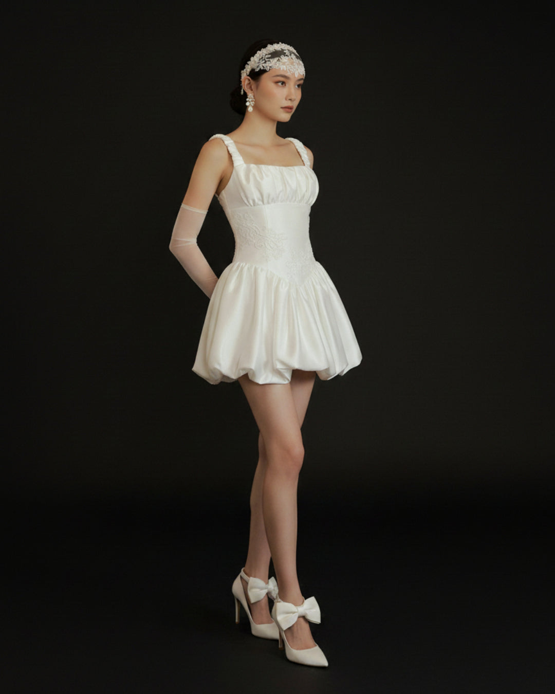 Lotus Ivory Mini Dress, HUONG BOUTIQUE canada