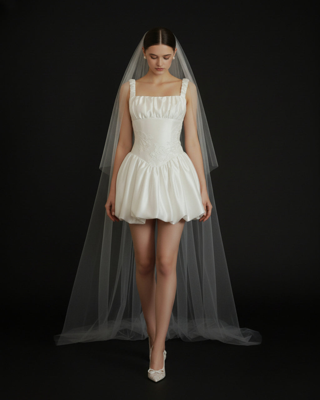 Lotus Ivory Mini Dress, HUONG BOUTIQUE