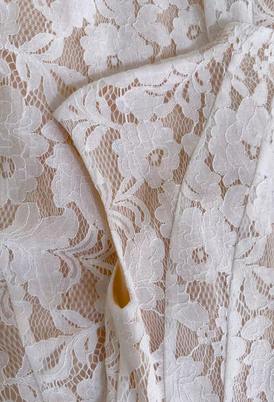 White Floral Lace Midi Dress with Cap Sleeves, wedding dress with lace, lace sleeve wedding dress
