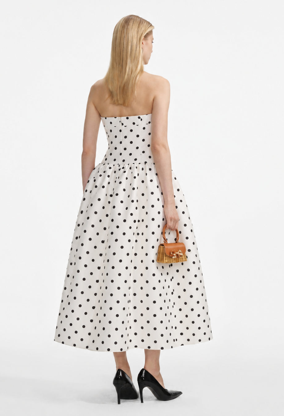 Lucia Black and White Polka Dot Midi Dress​, white polka dot midi dress​, zara polka dot midi dress