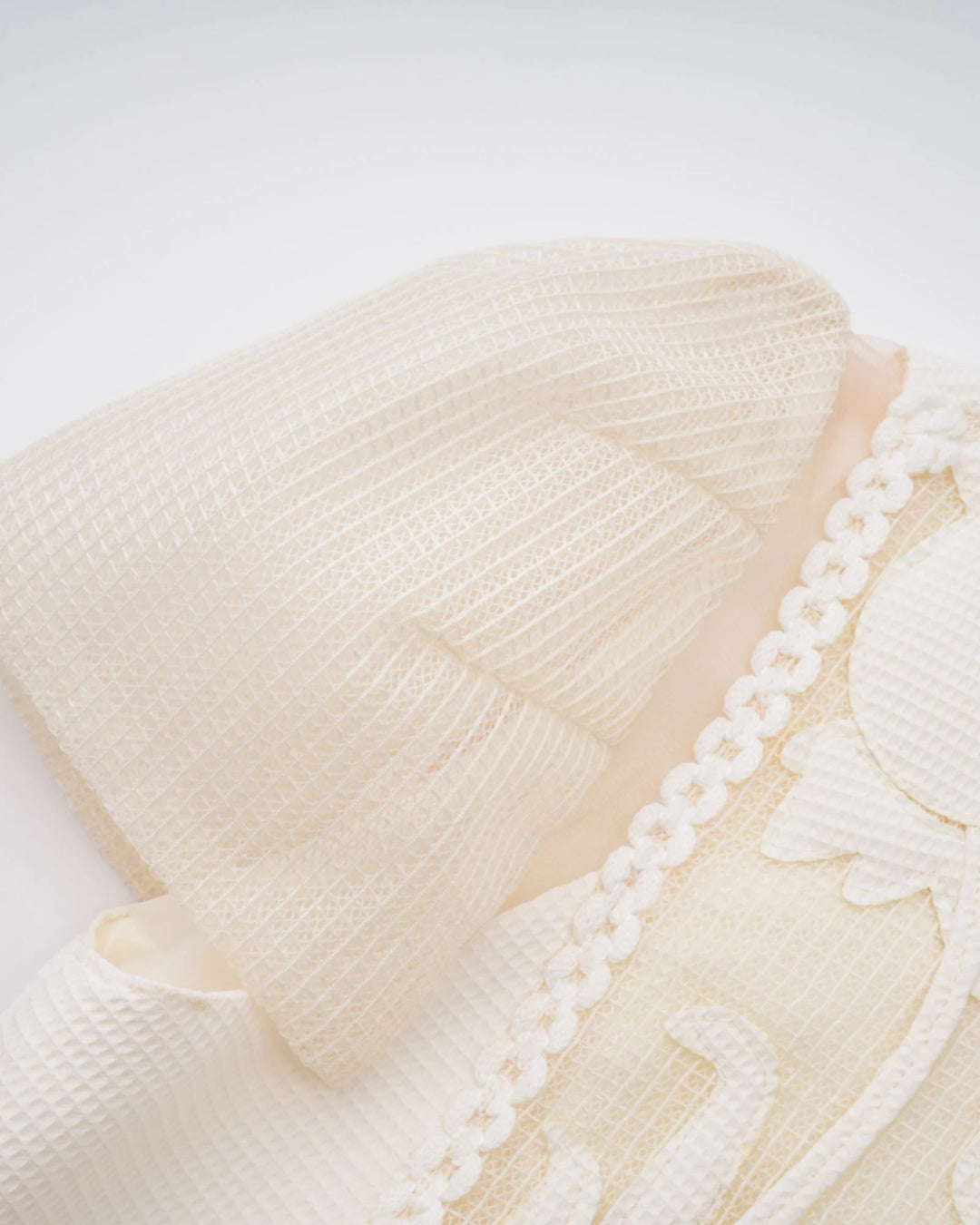 Lucienne Ivory Embroidered Floral Short-Sleeve Mini Dress, mesh overlay embroidered dress, embroidered mesh dress