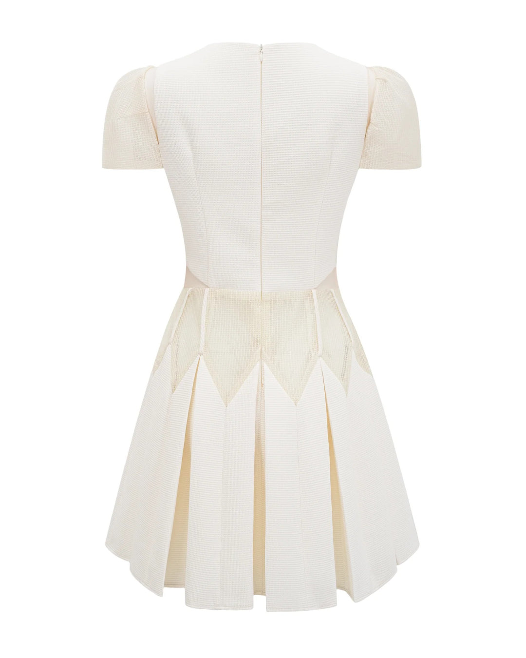 Lucienne Ivory Embroidered Floral Short-Sleeve Mini Dress, women's floral embroidered dress, white short embroidered dress