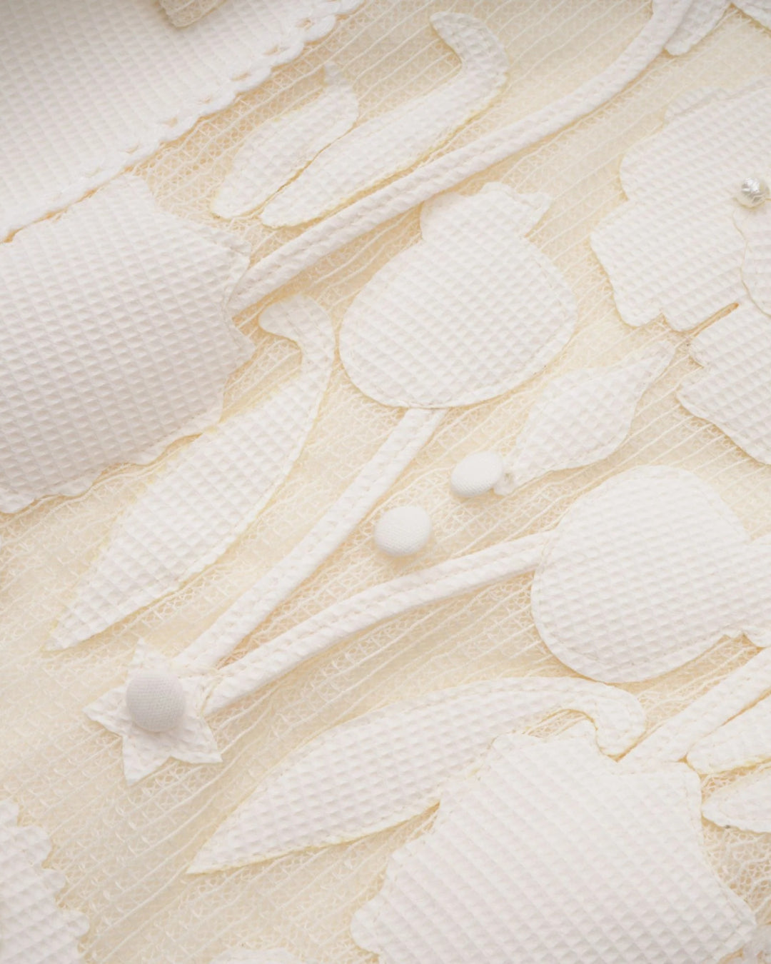 Lucienne Ivory Embroidered Floral Short-Sleeve Mini Dress, embroidered flower mesh dress, embroidered lace dress