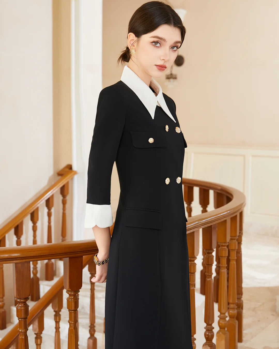 Luella Black and White Blazer Midi Dress - Formal Blazer Dress Luella Black and White Blazer Midi Dress - Formal Blazer Dress
