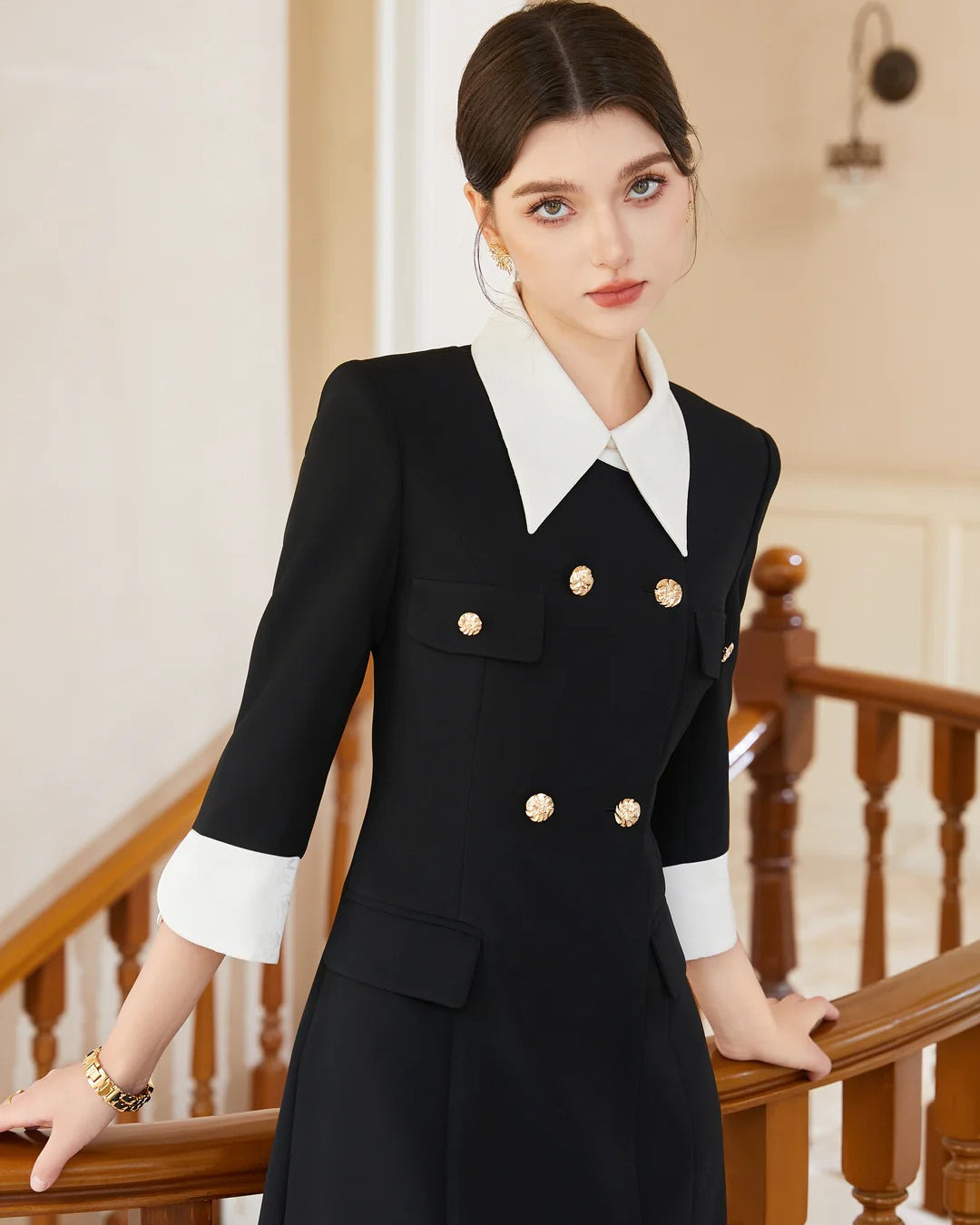 Luella Black and White Blazer Midi Dress - Formal Blazer Dress XL Luella Black and White Blazer Midi Dress - Formal Blazer Dress XL