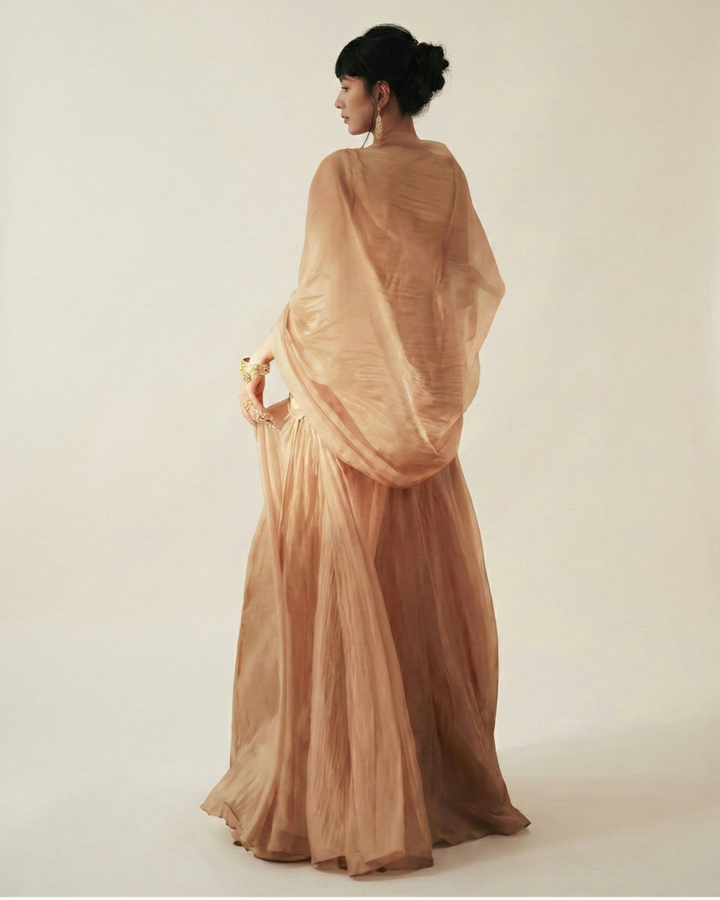 Beige Goddess Ethereal Modest Dress, Lysandra Maxi Dress, ethereal wedding dress​, dress to impress ethereal​