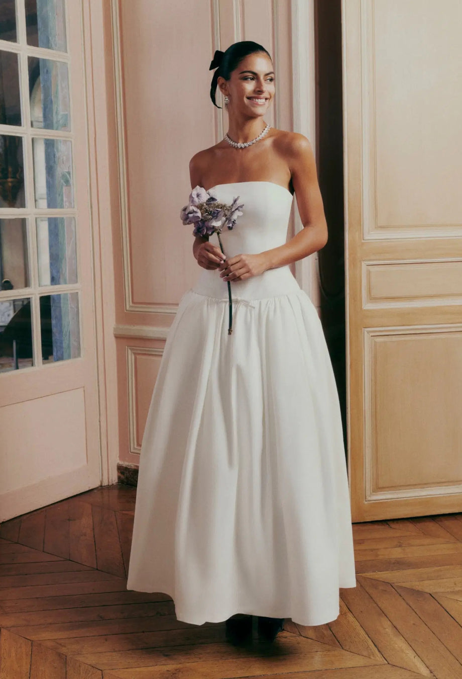 Madeleine White Strapless Boho Wedding Dress