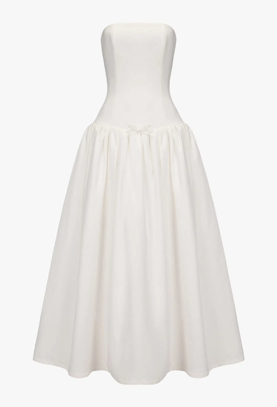 Madeleine white strapless bridal shower dress