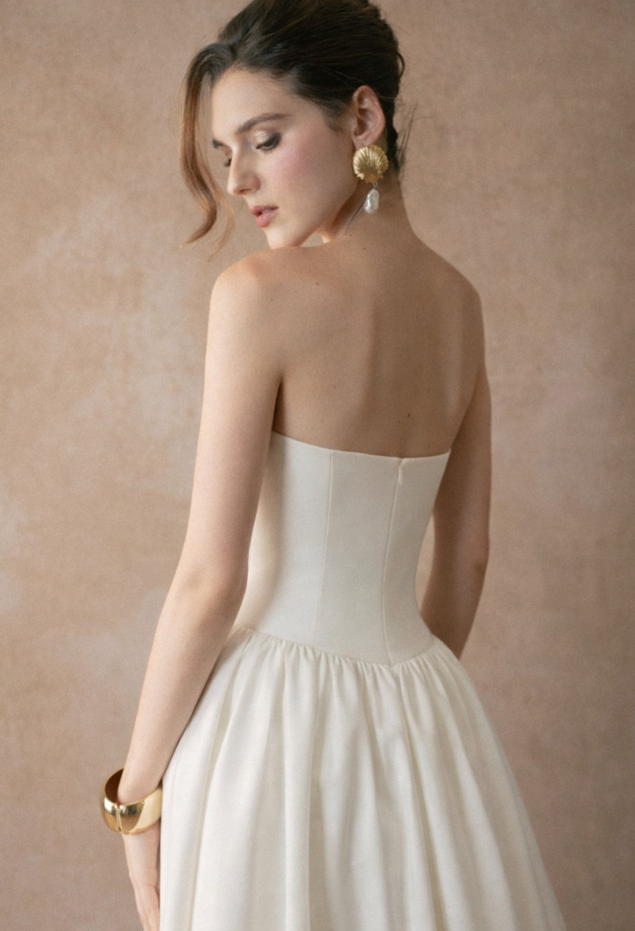 Madeleine White Strapless Midi Dress, my wedding dress