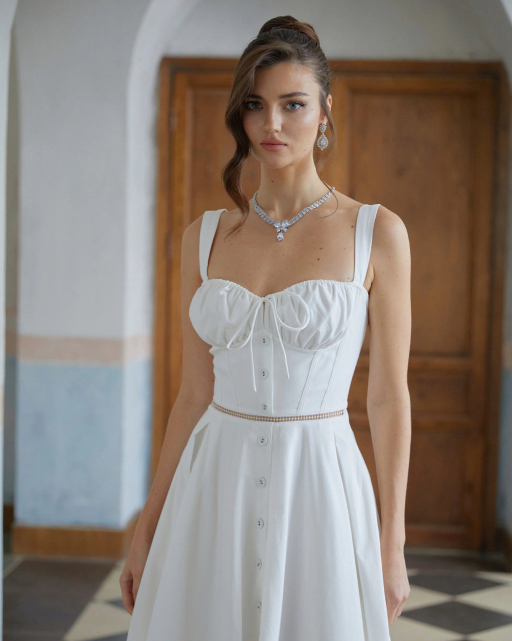 Madelyn Button Front Midi Dress, white dress, brunch outfits, fashion fashion dress, party dress