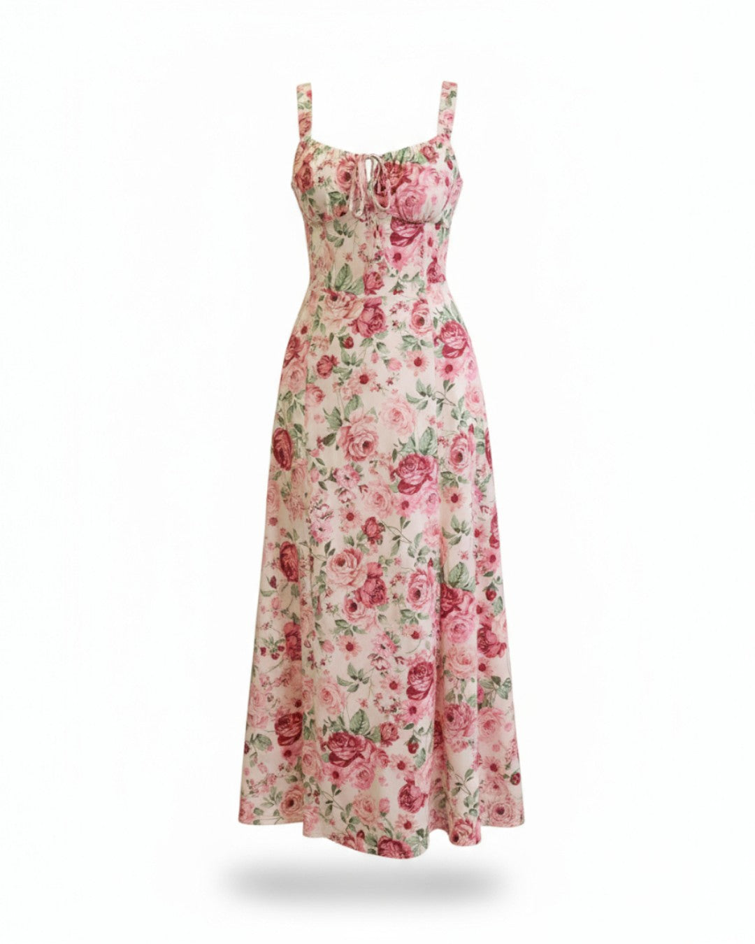 Madison Floral Midi Dress - Pink