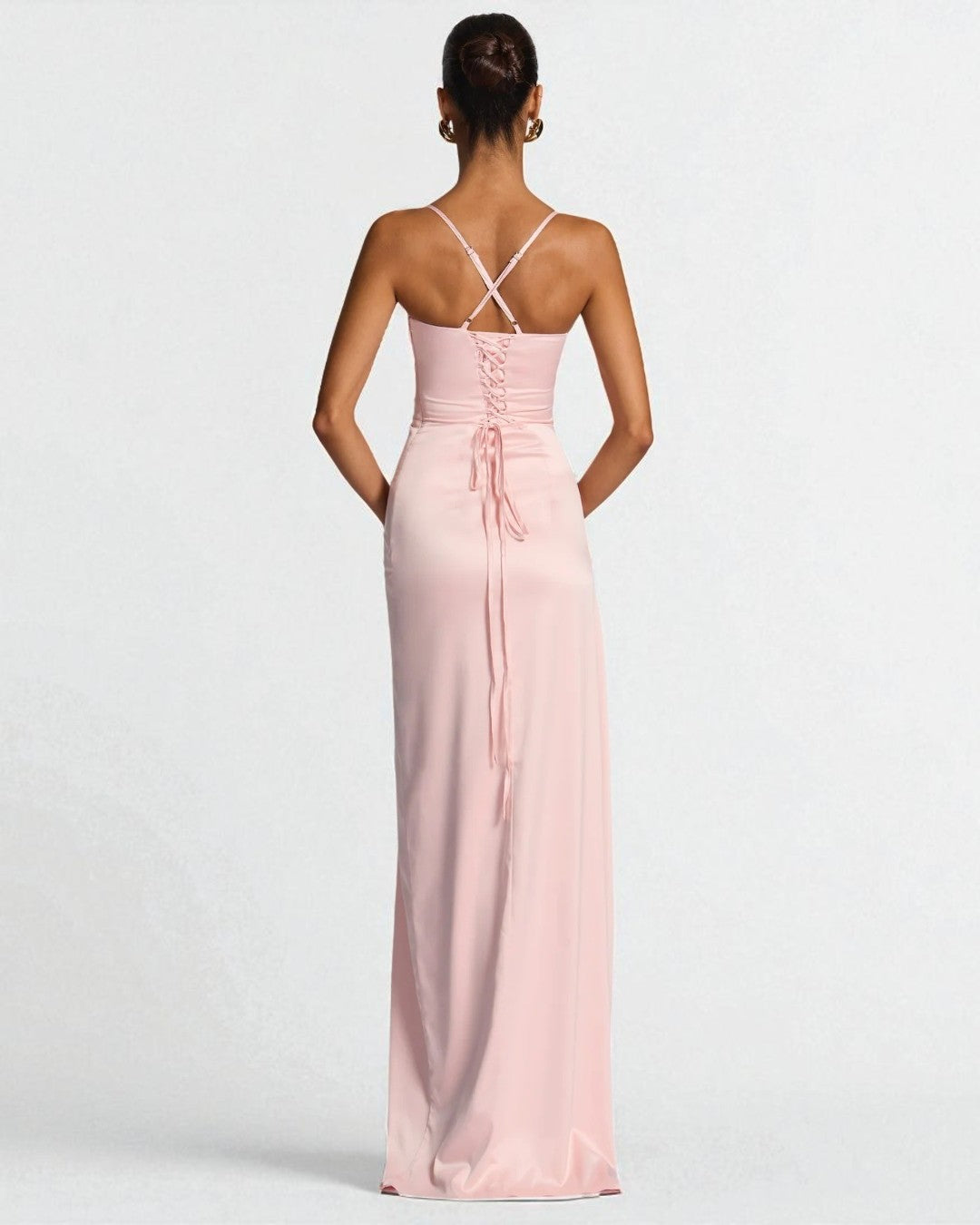 Maeve Satin Maxi Dress - Blush Pink