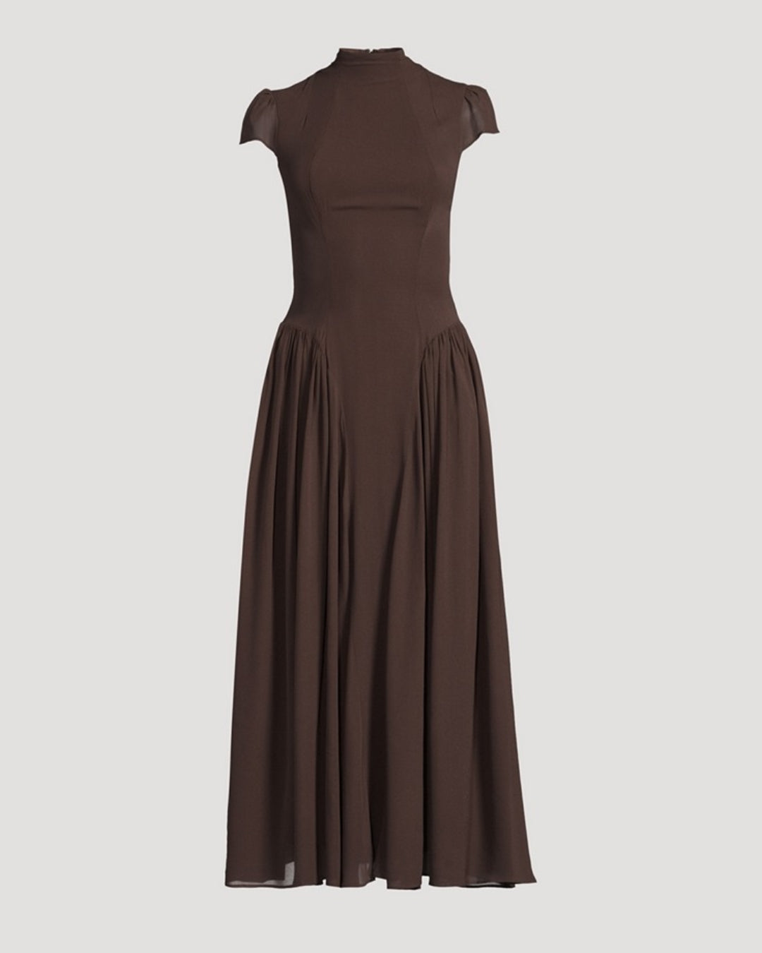 Maven Midi Dress in Coffee Brown, Women's Formal Midi Dress, semi formal wedding guest dress​