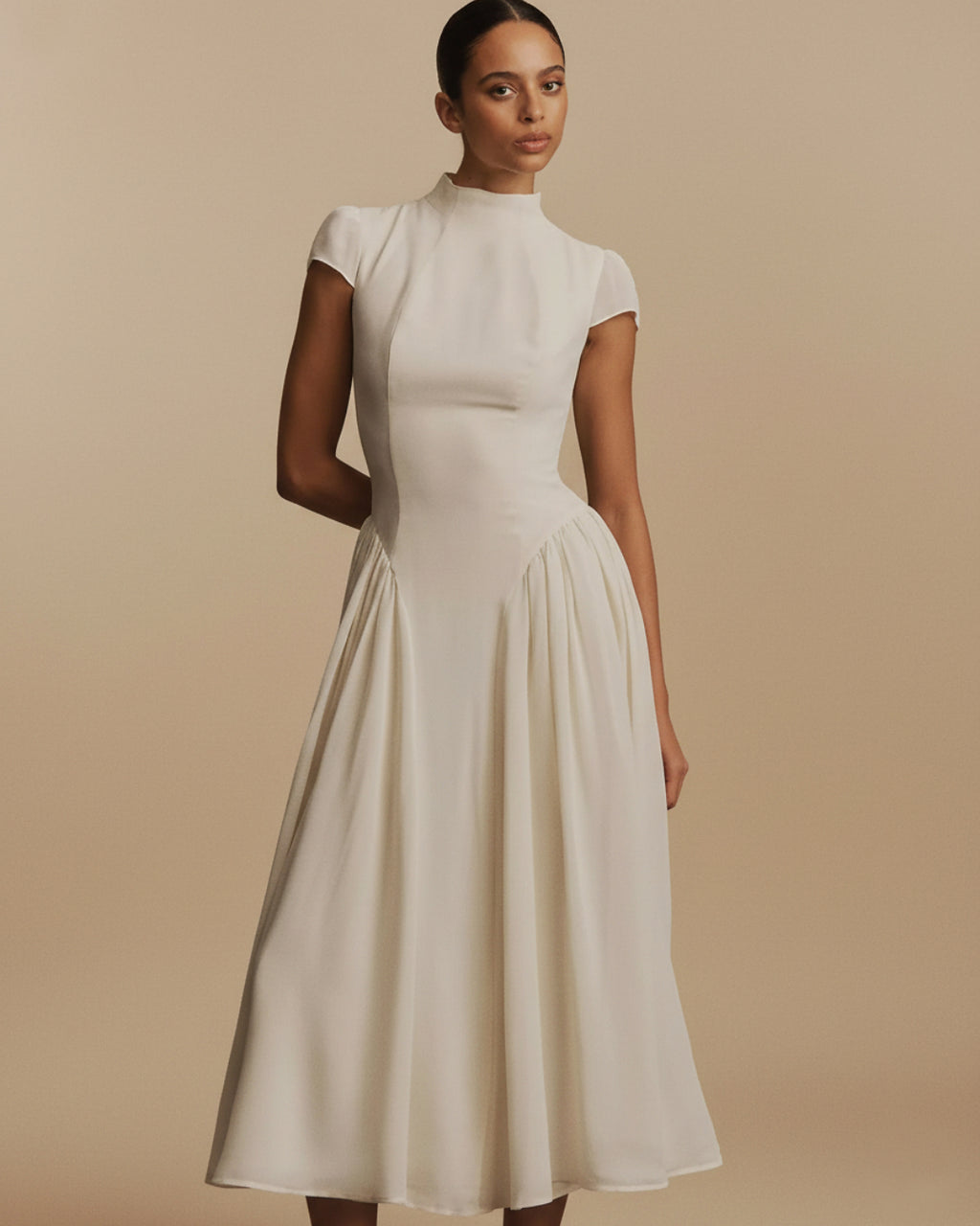 Maven Midi Dress in Ivory, Formal Midi Dress, reformation dress​, linen midi dress​