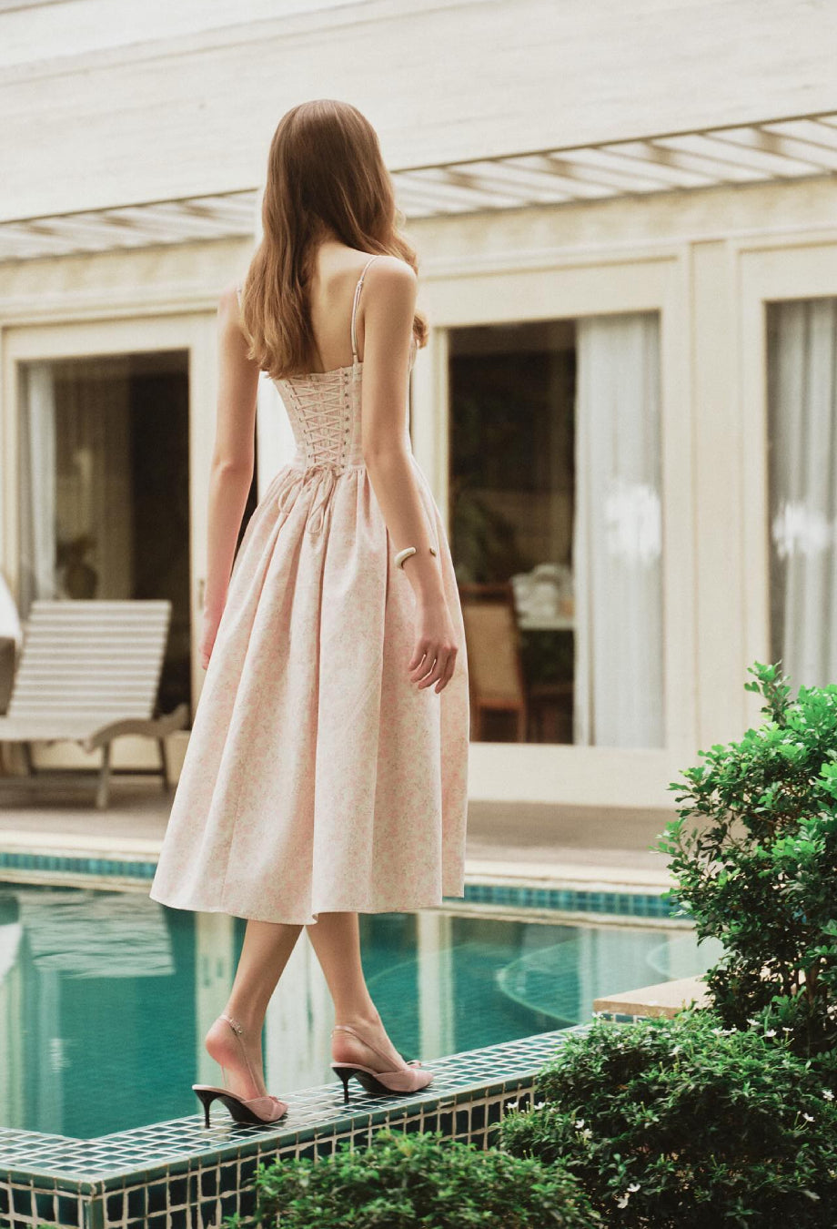 Melody Floral Midi Dress – Summer Wedding Guest Dress