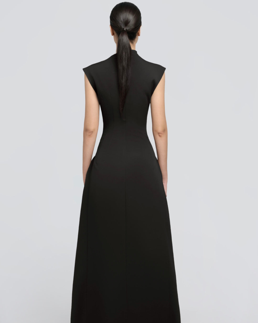 Meshki Black Midi Dress, Black Midi Dress for Graduation, shein black midi dress, black midi length dress