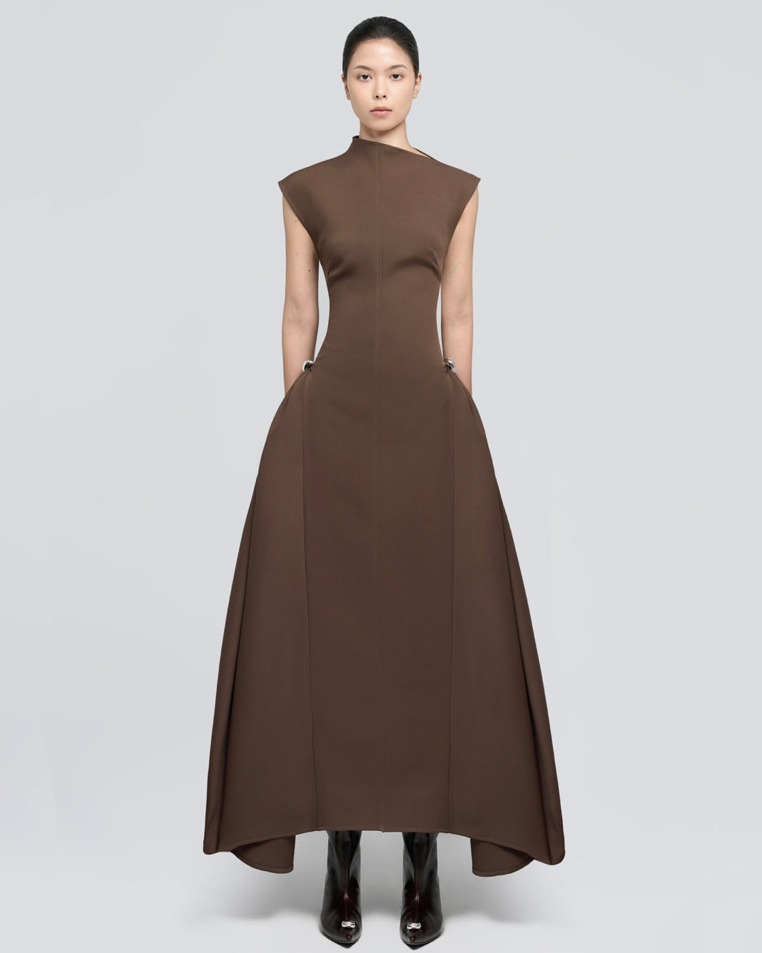Mesha Brown Midi Dress