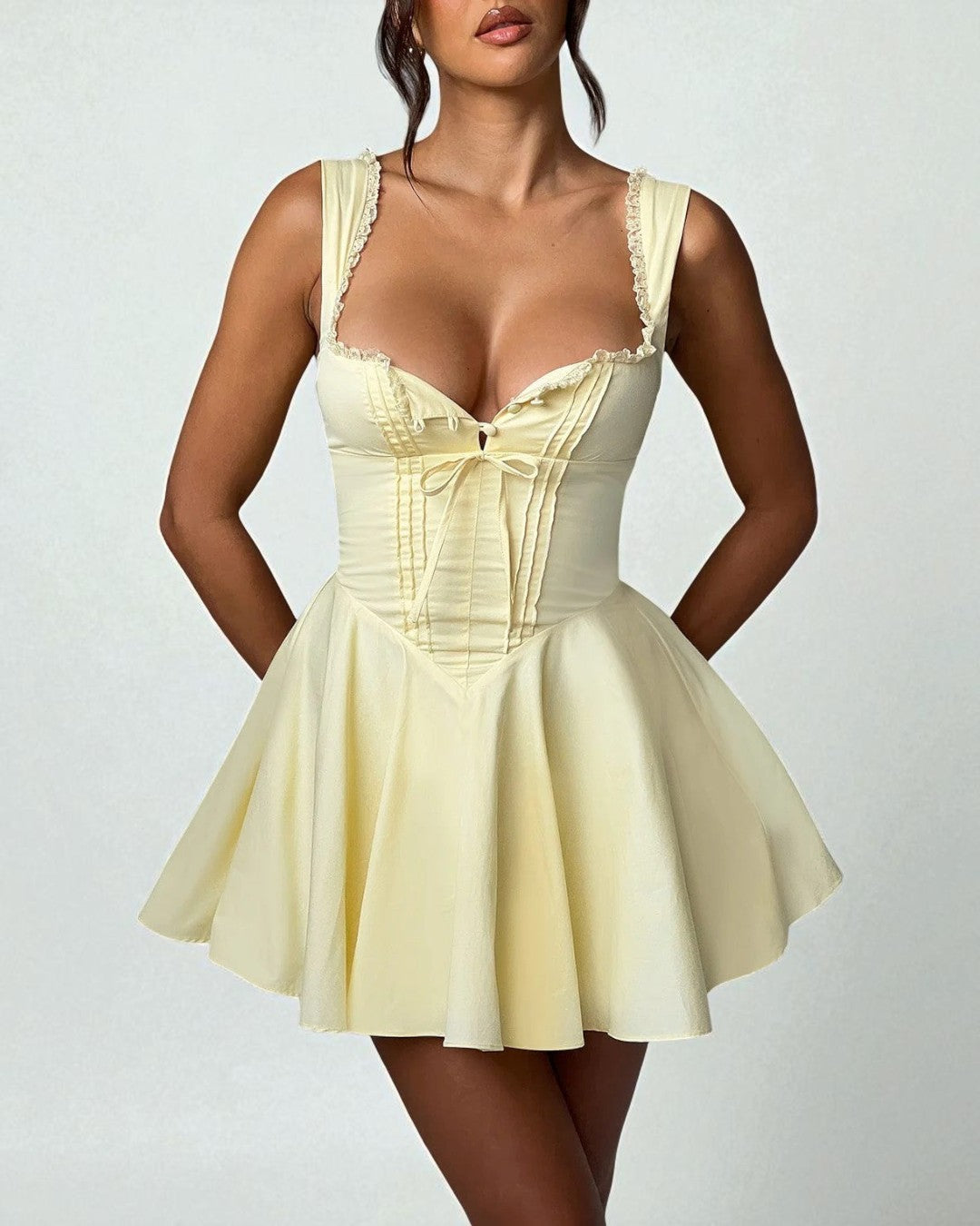 Mila Light Yellow Mini Dress Mila Light Yellow Mini Dress