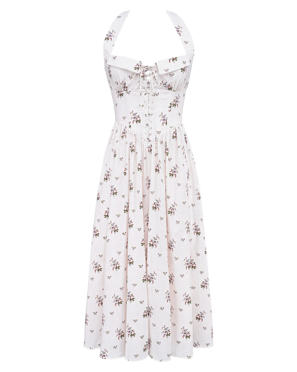 Minerva Women’s Cotton Floral Halter Neck Midi Dress, floral wedding dress, long floral dress​, floral cocktail dress​