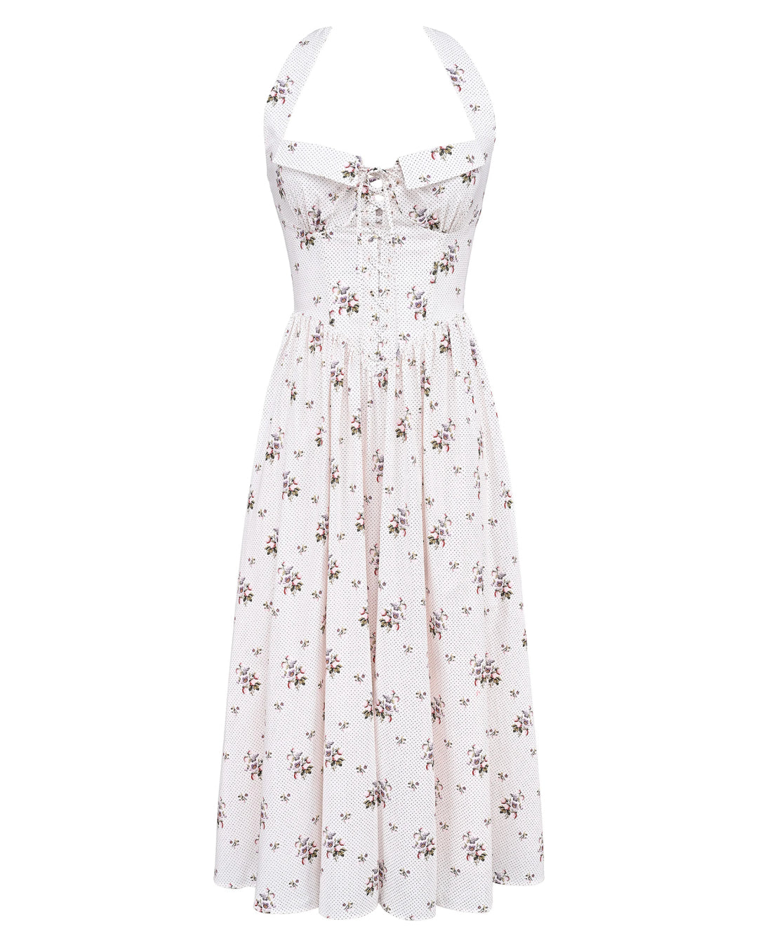 Minerva Women’s Cotton Floral Halter Neck Midi Dress, floral wedding dress, long floral dress​, floral cocktail dress​