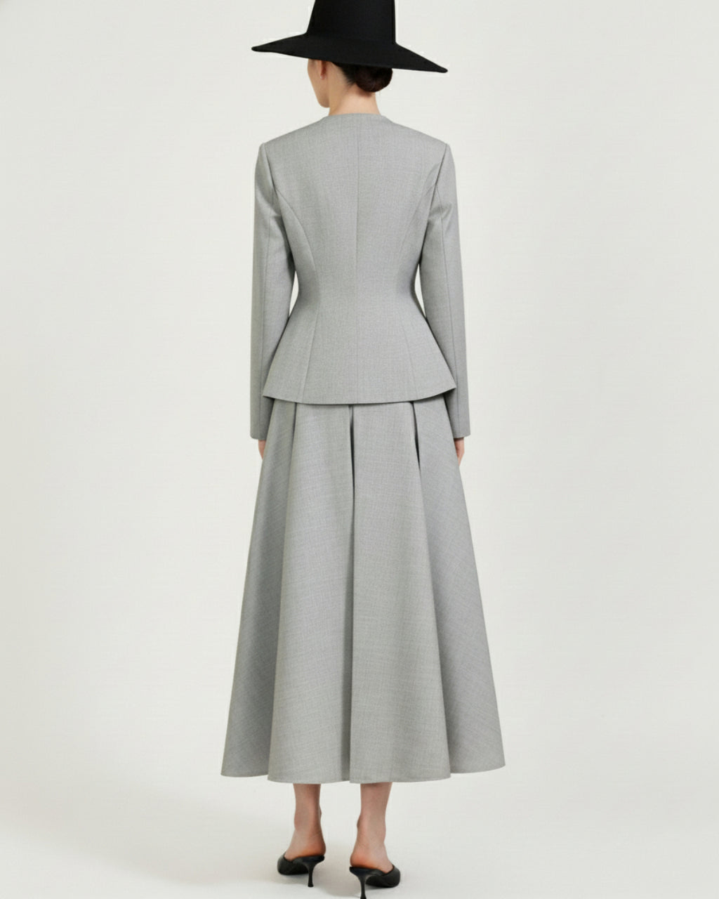 Misha Midi Skirt in Gray, Old Money Clothes, old money look​