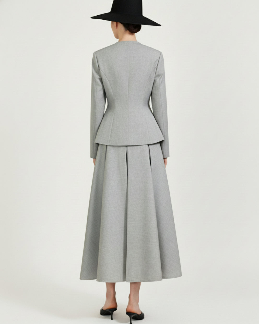 Misha Midi Skirt in Gray, Old Money Clothes, old money look​