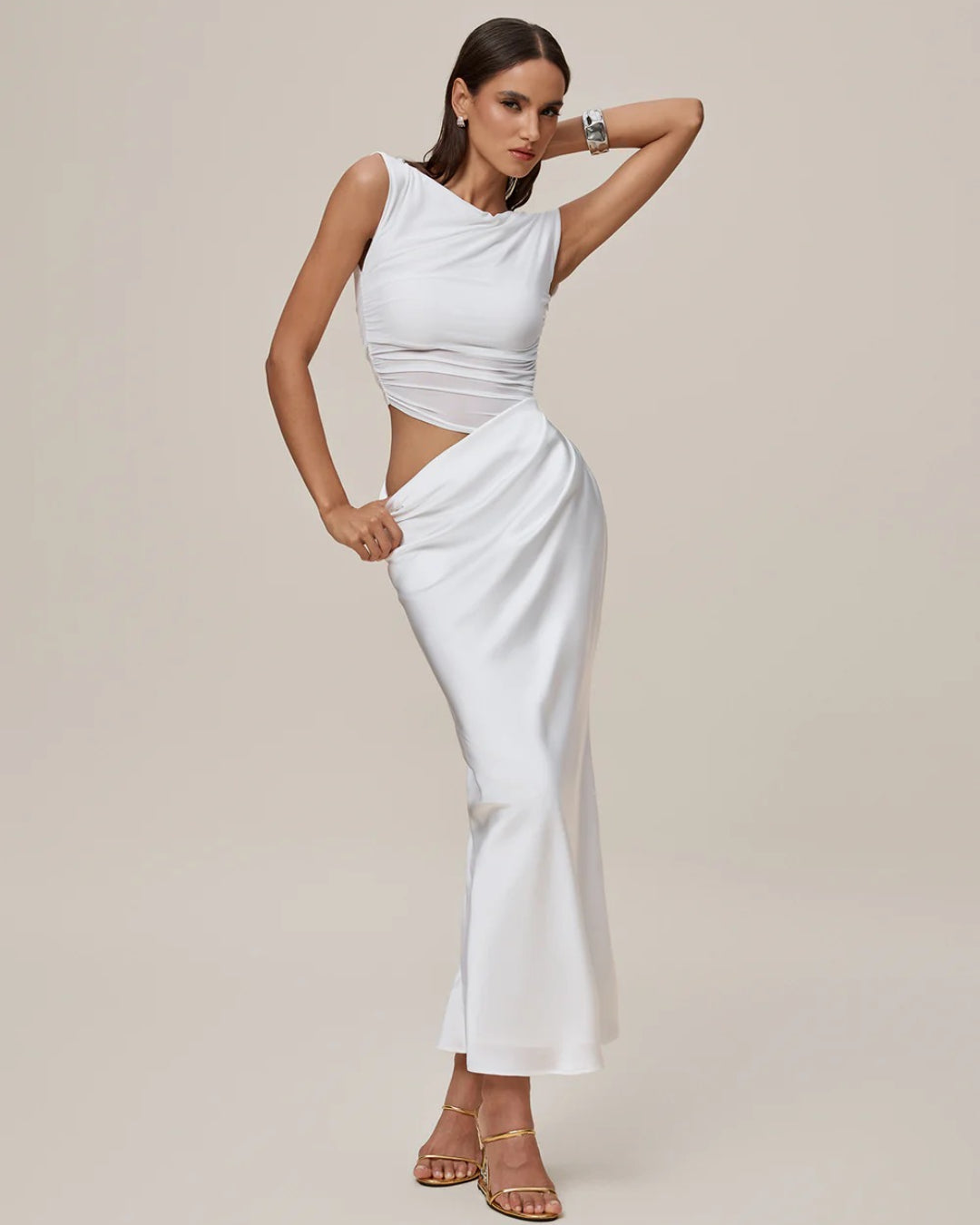 Monica Maxi Dress in White, white maxi dress canada​, white dress maxi dress​