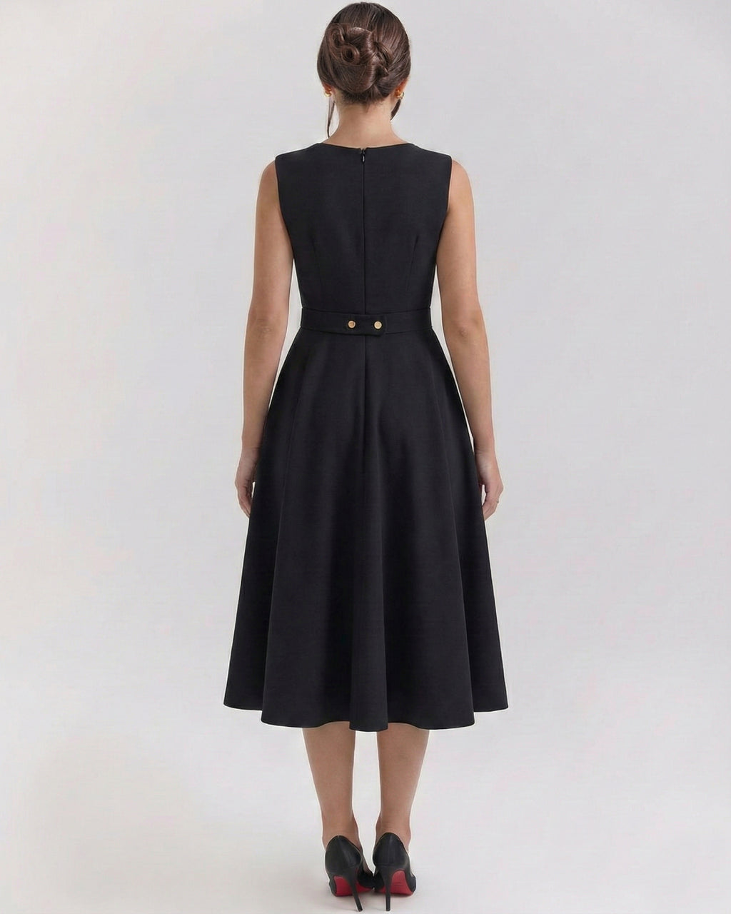 Monroe Midi Dress for Formal Events, formal midi dress​, midi black dress​, minimalist dress​