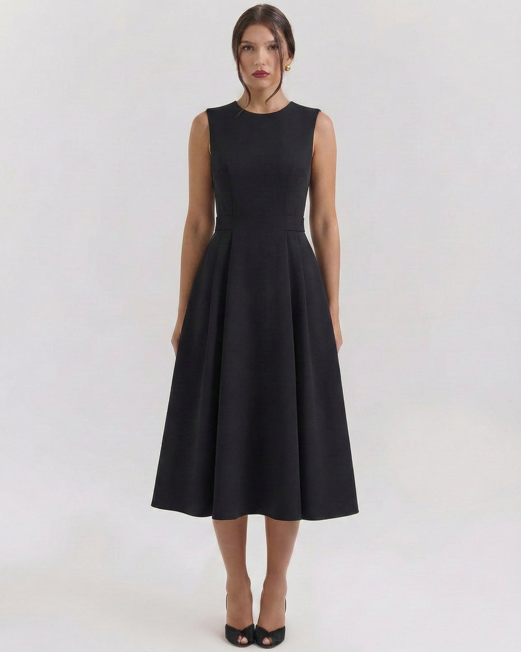Monroe Midi Dress for Formal Events, formal midi dress​, midi black dress​, minimalist dress​