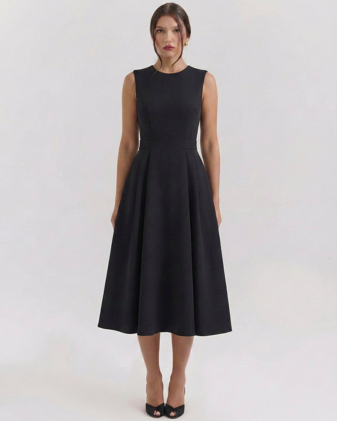 Monroe Midi Dress for Formal Events, formal midi dress​, midi black dress​, minimalist dress​