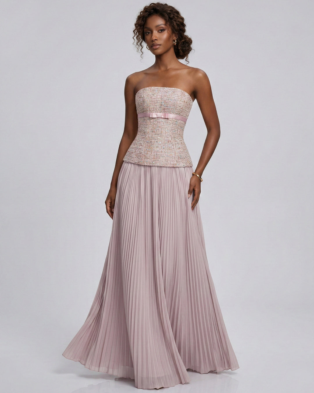 tulle maxi dress with a corset bustier Lavender Tulle Maxi Dress with a Corset Bustier XXL / 12 / Lavender