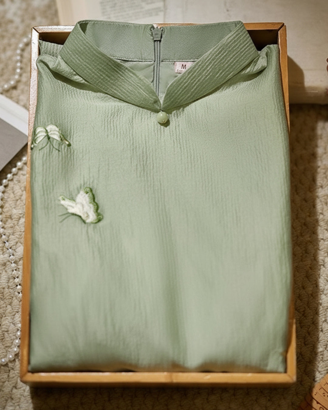 Nevaeh Modernized Áo Dài Dress, Mint Green Ao Dai Online, ao dai canada, ao dai usa, ao dai toronto