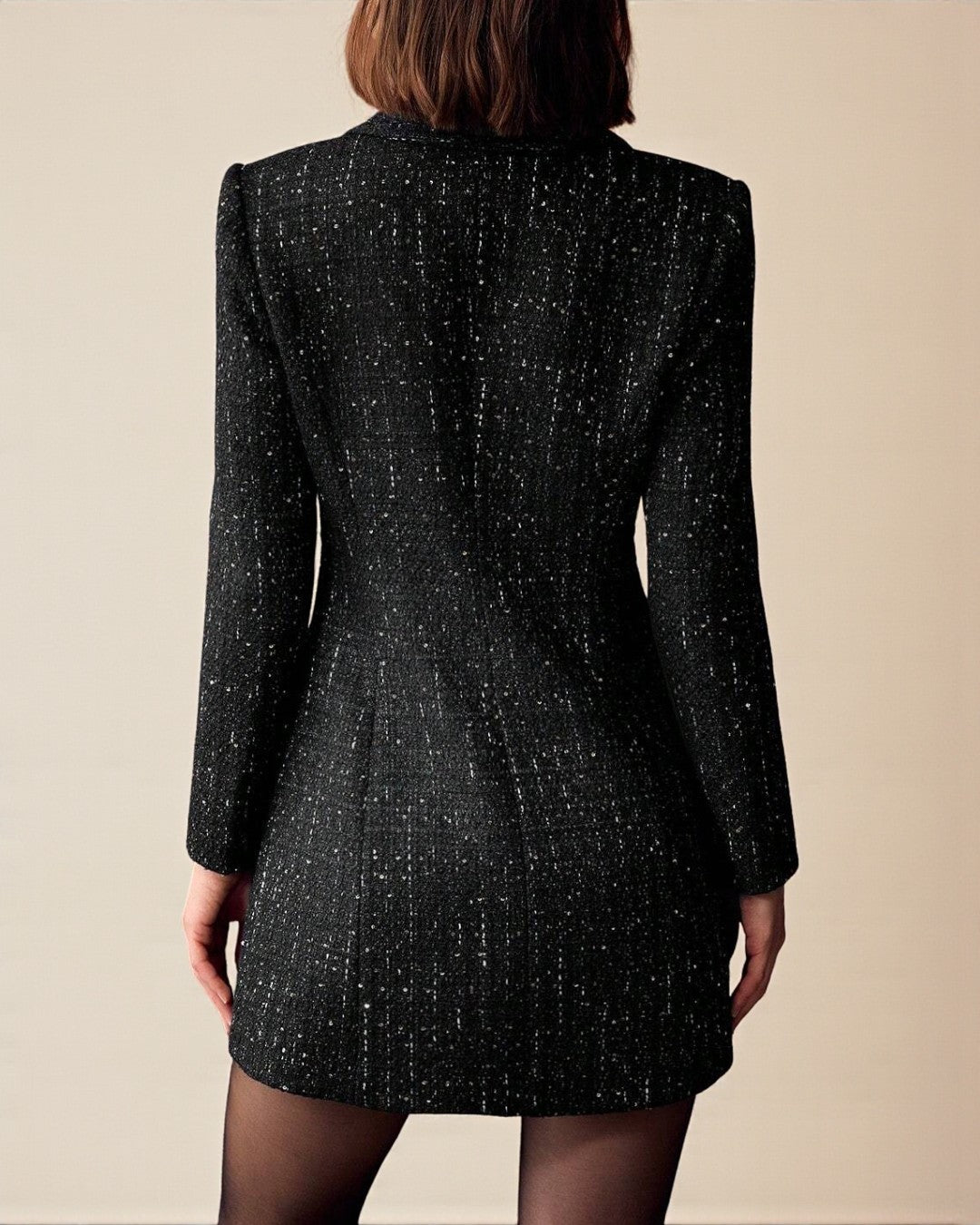 Nora Mini Long Sleeve Dress - Black