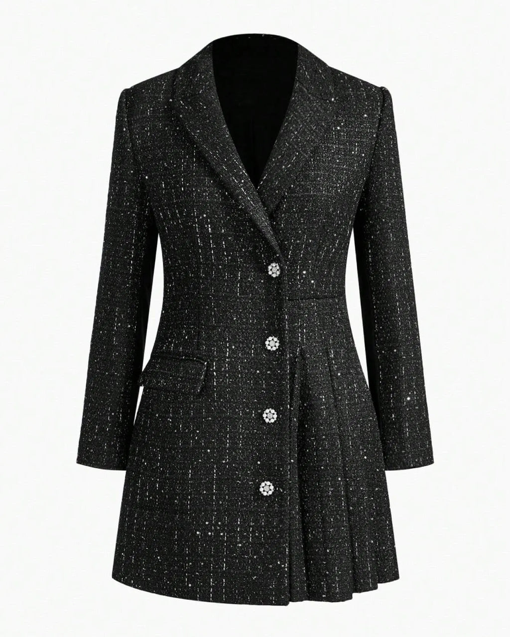 Nora Mini Long Sleeve Dress - Black