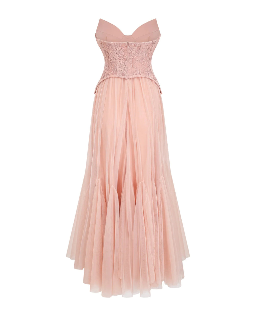 Oakley Lace Corset Tulle Maxi Dress in Blush, lacemade dress