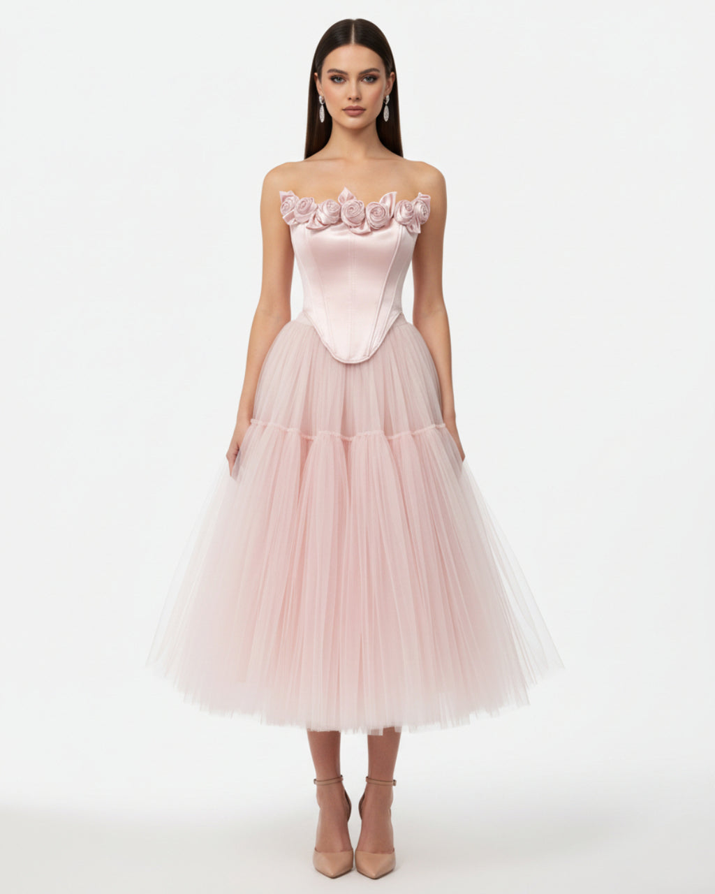 Omari Strapless Pink Corset Top for Women, Pink Bustier Corset Top, corset corset​, pink corset​