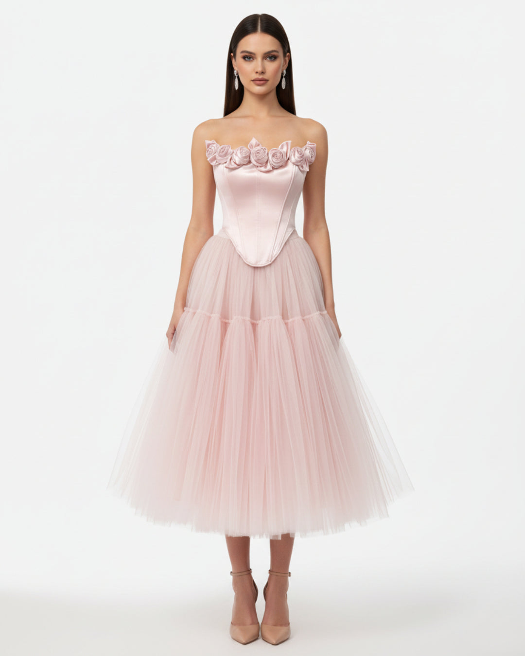 Omari Strapless Pink Corset Top for Women, Pink Bustier Corset Top, corset corset​, pink corset​