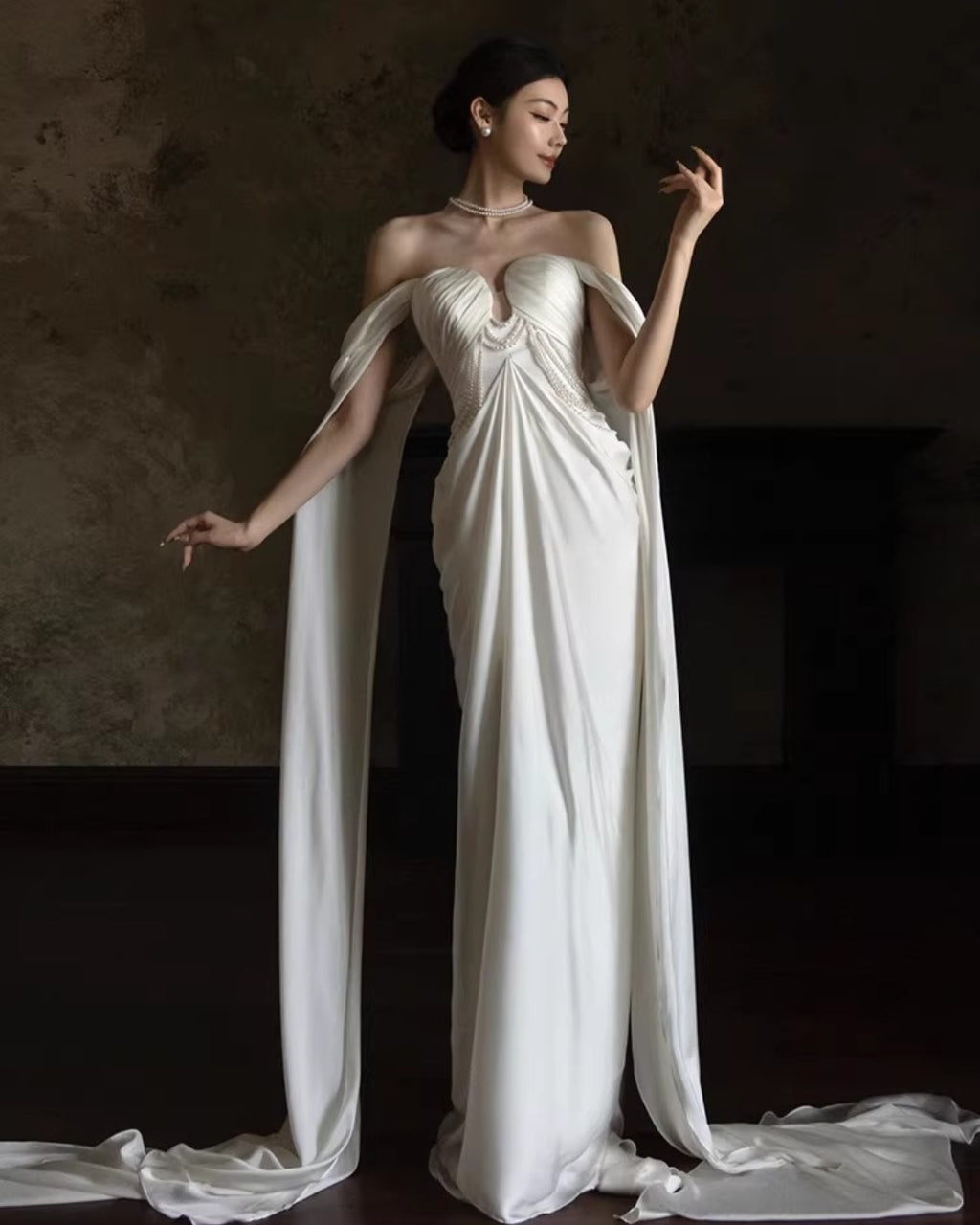 Ottilie Bridal Maxi Dress, White Bridal Gown, bridal reception dress​, beach bridal dress